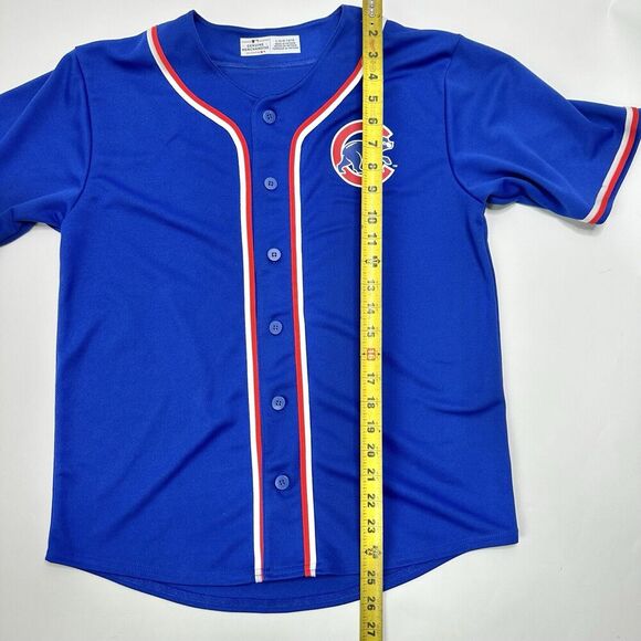 Chicago Cubs Jersey Youth L (14/16) Royal Blue Full-button Replica MLB Baseball - Picture 5 of 8